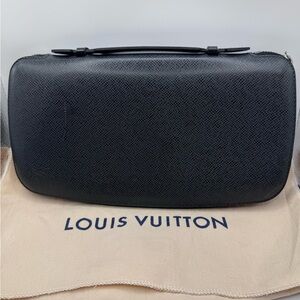 Louis Vuitton Black Epi Leather Zippy XL Wallet with Handle